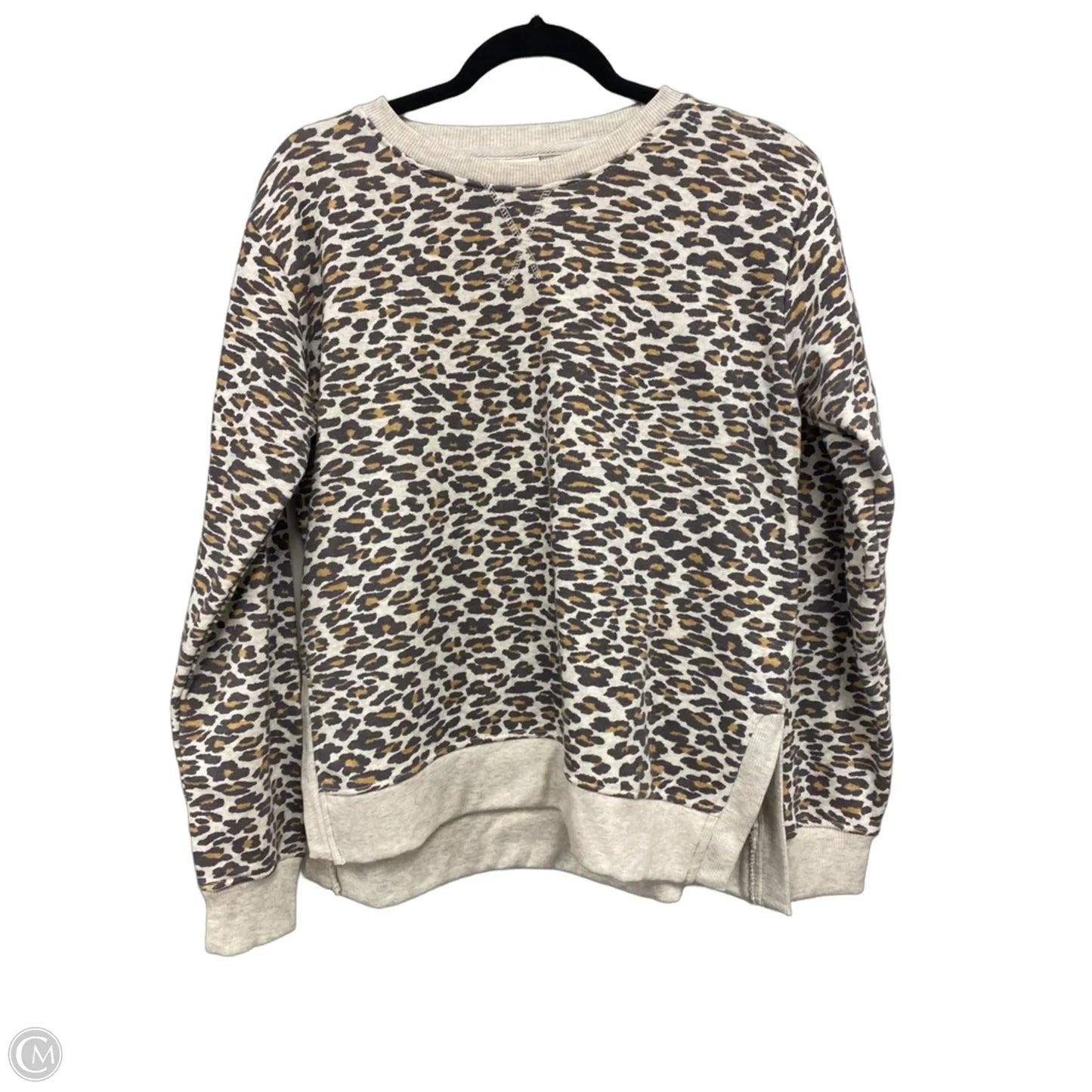 Sweatshirt Crewneck By Clothes Mentor In Grey & Tan, Size: M