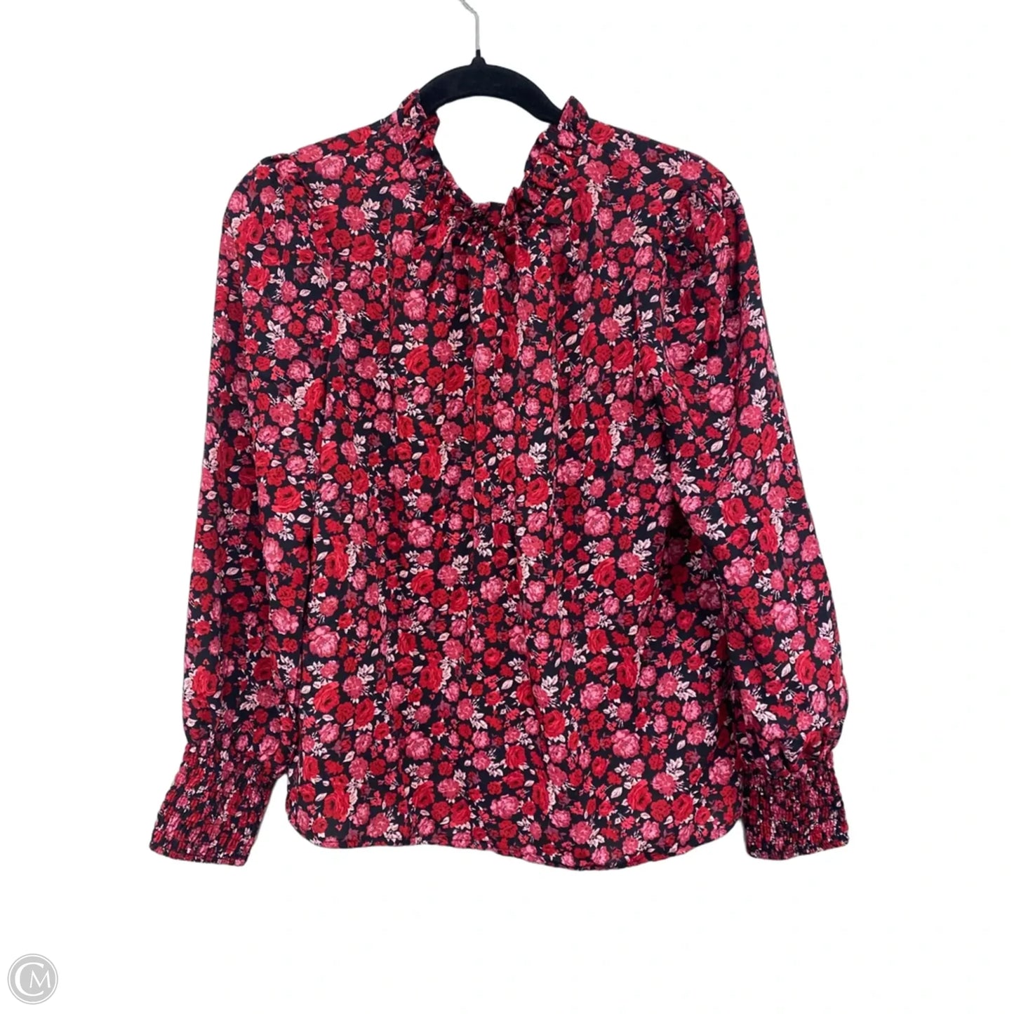 Top Long Sleeve By Shein In Black & Red, Size: S