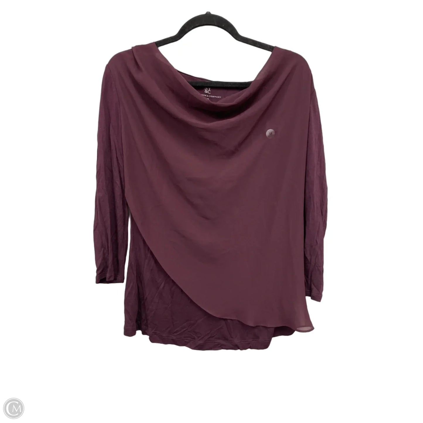 Top Long Sleeve By New York And Co In Maroon, Size: M