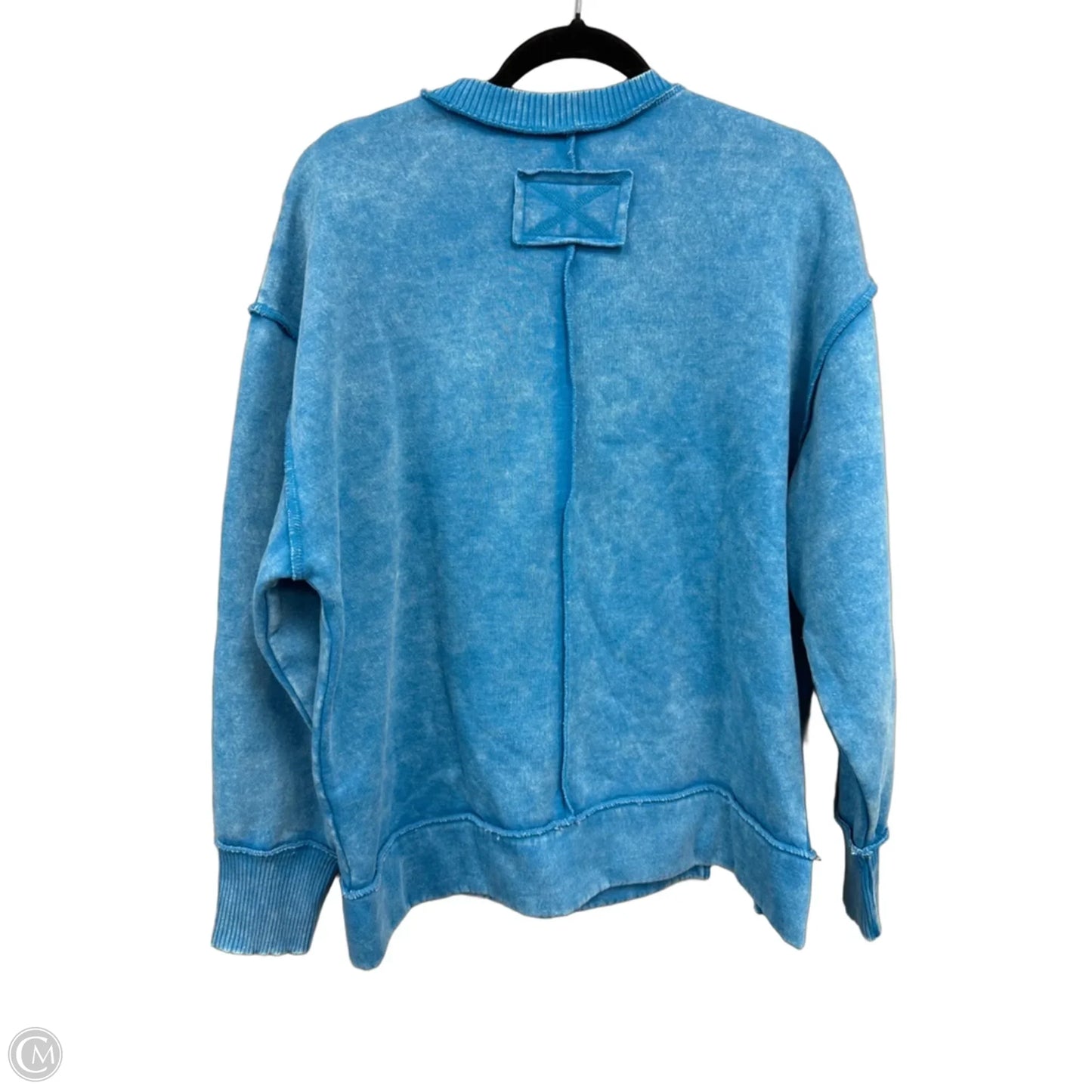 Sweatshirt Crewneck By Zenana In Blue, Size: M