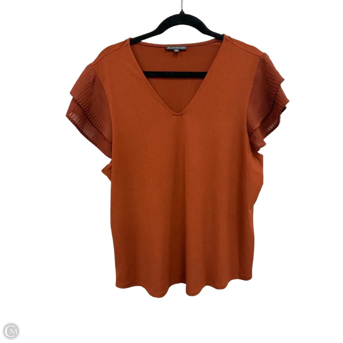 Top Short Sleeve By Adrianna Papell In Copper, Size: Xl