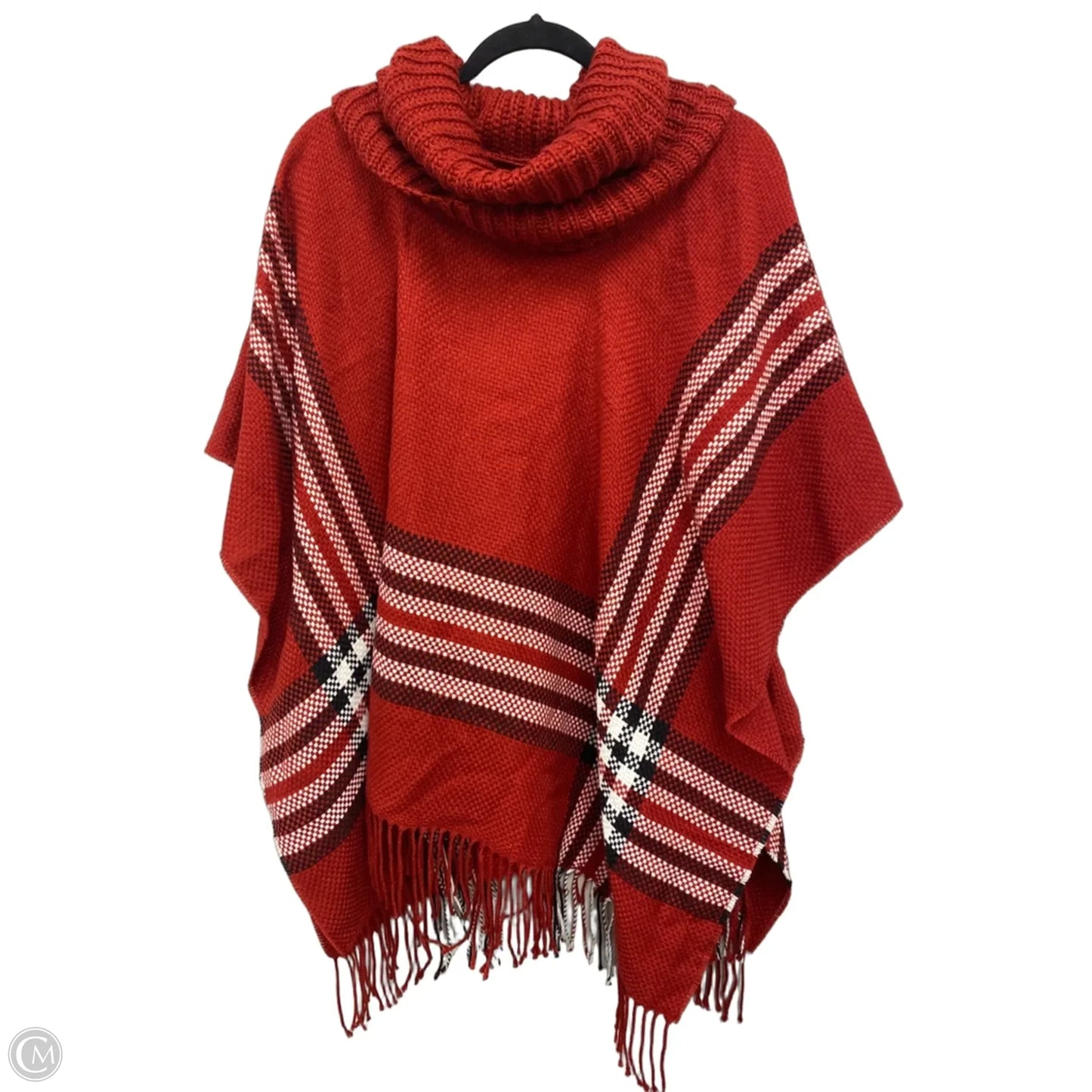 Poncho By Clothes Mentor In Black & Red, Size: Osfm