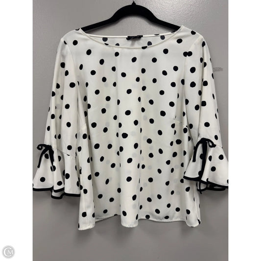 Top 3/4 Sleeve By Talbots In Black & Cream, Size: Xsp