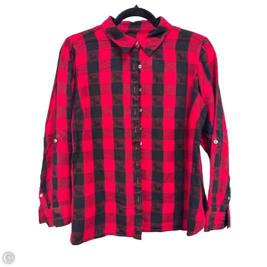Top Long Sleeve By Talbots In Black & Red, Size: 1x