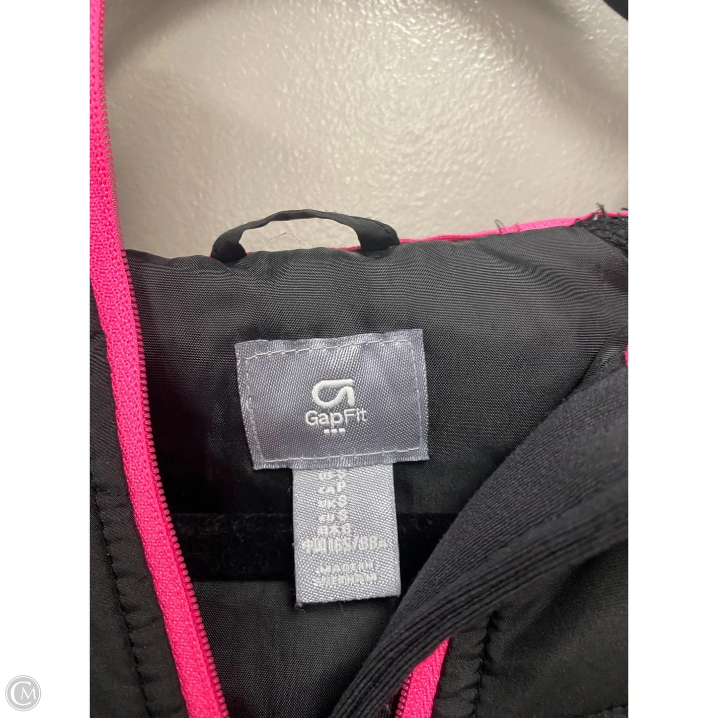 Athletic Jacket By Gapfit In Black & Pink, Size: S