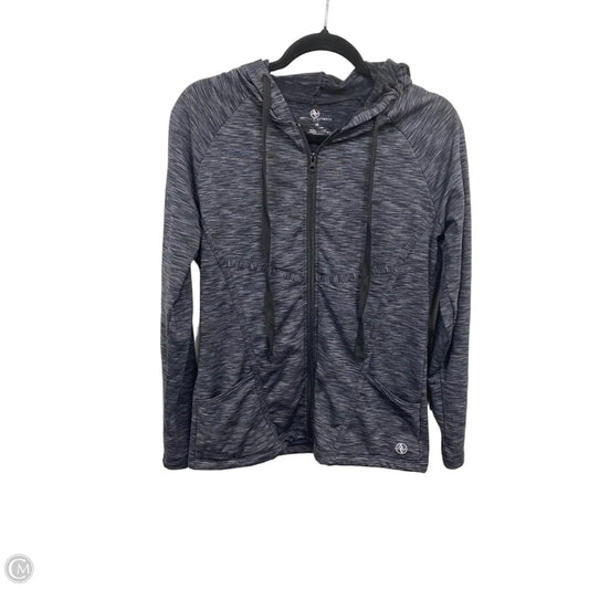 Athletic Jacket By Adrienne Vittadini In Black & White, Size: M