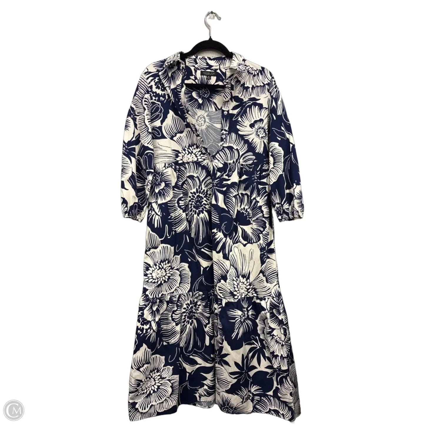 Dress Casual Midi By Rachel Zoe In Blue & Cream, Size: Xs