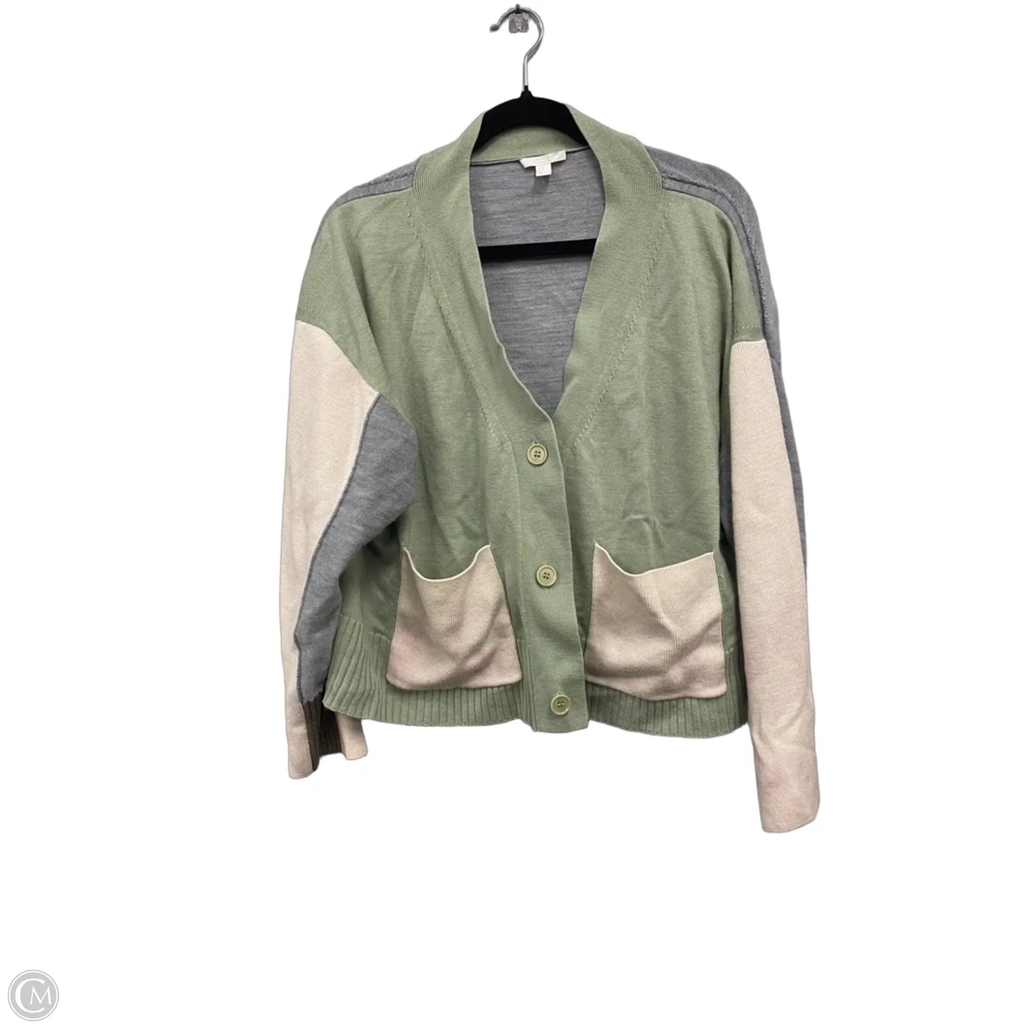 Cardigan By Cos In Green & Grey, Size: M