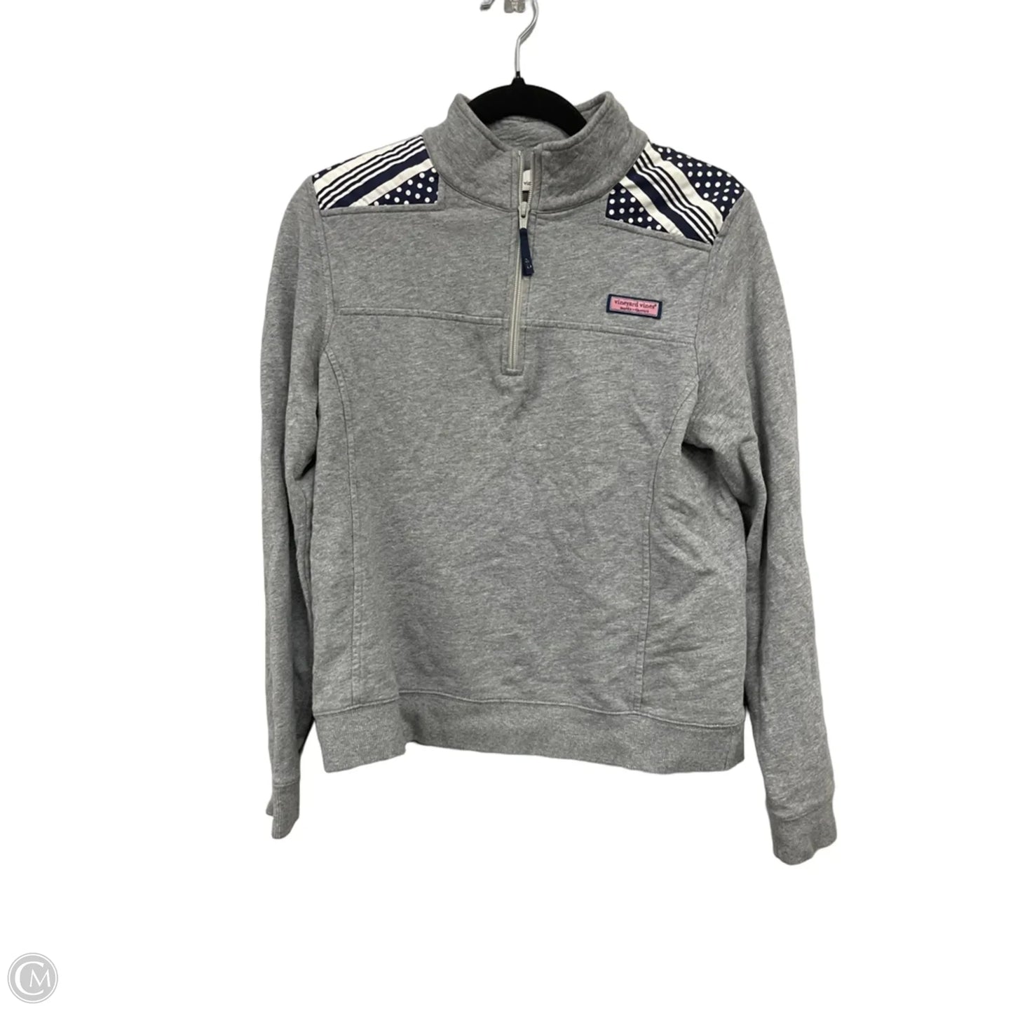 Sweatshirt Collar By Vineyard Vines In Grey, Size: M