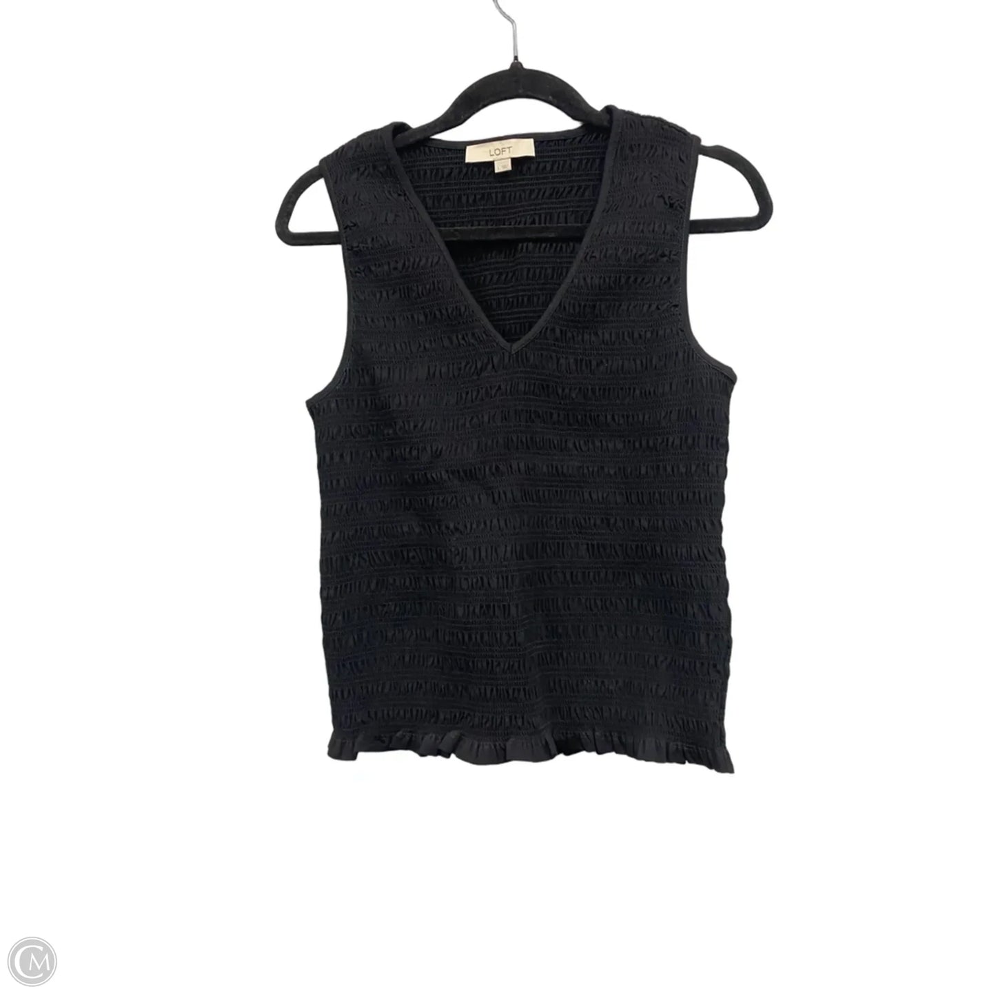 Top Sleeveless By Loft In Black, Size: L