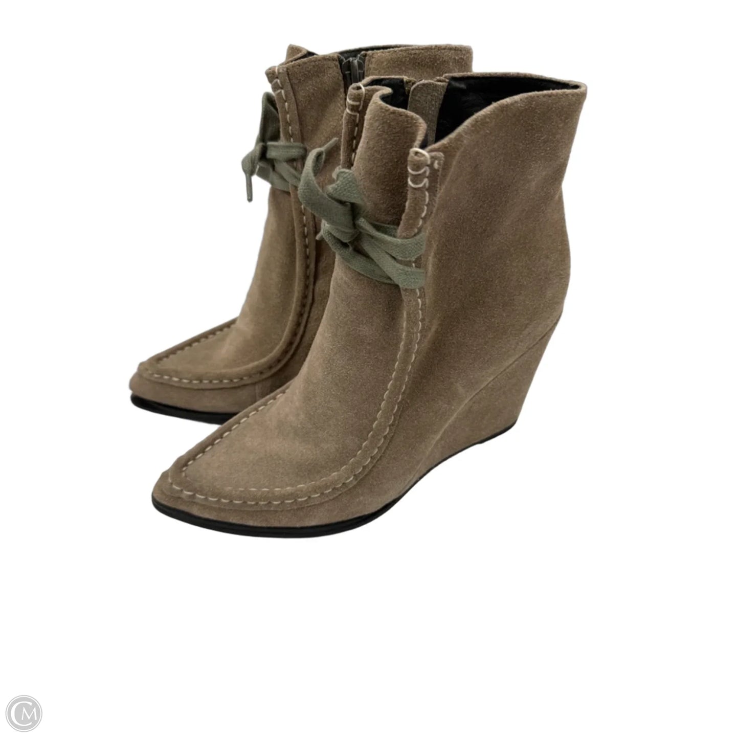 Boots Ankle Heels By Clothes Mentor In Tan, Size: 7.5