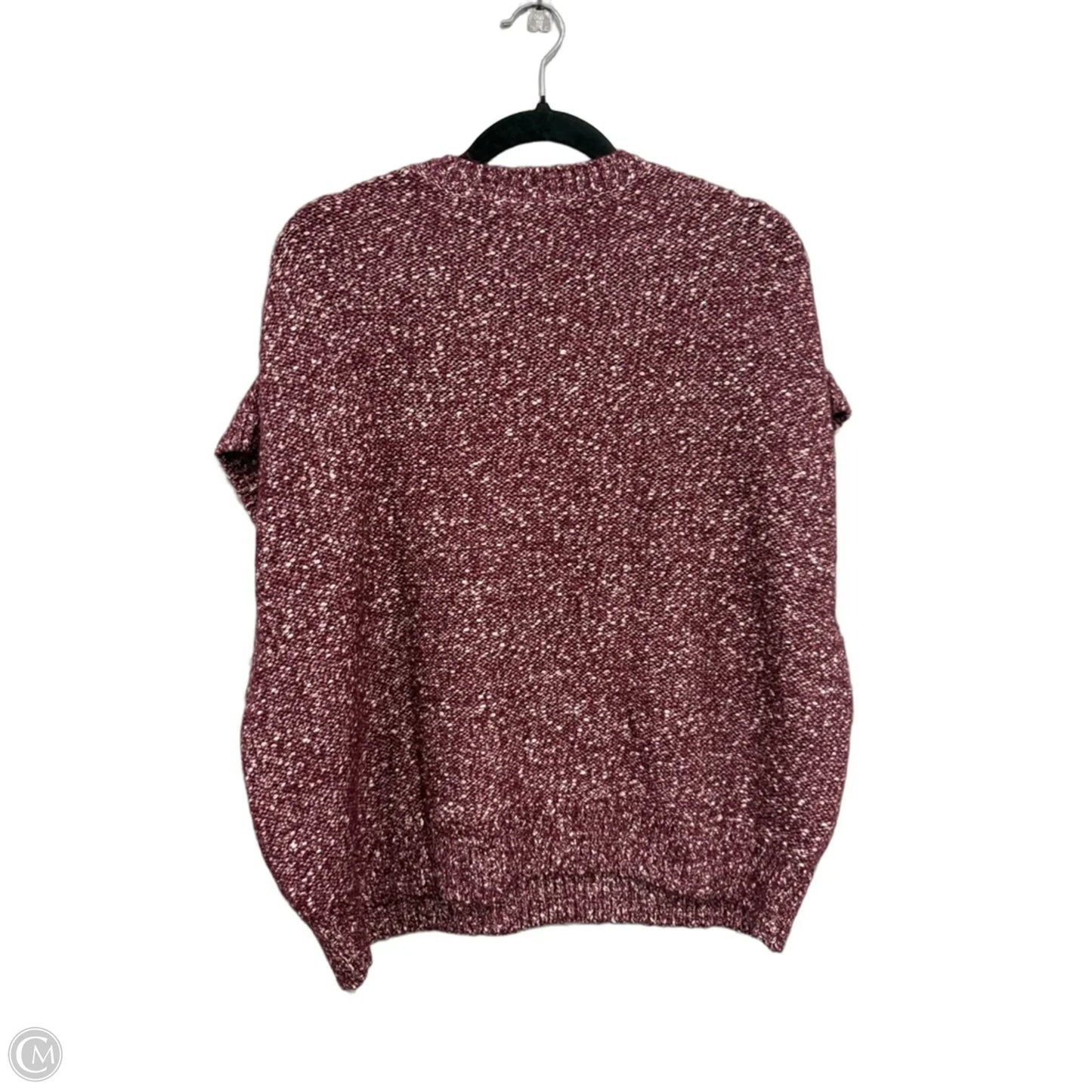 Sweater Short Sleeve By Loft In Maroon, Size: Xl