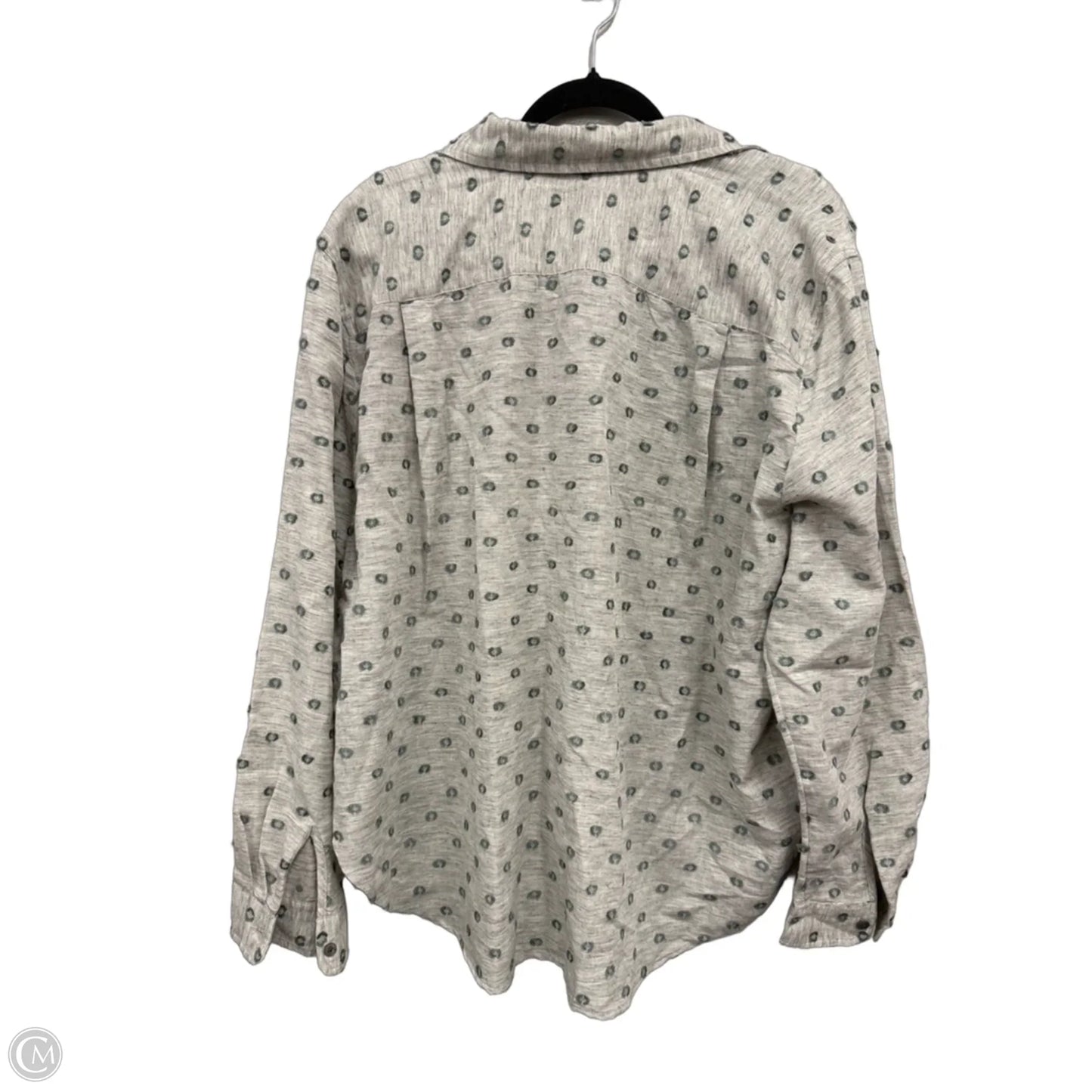 Top Long Sleeve By Loft In Green & Grey, Size: Xxl