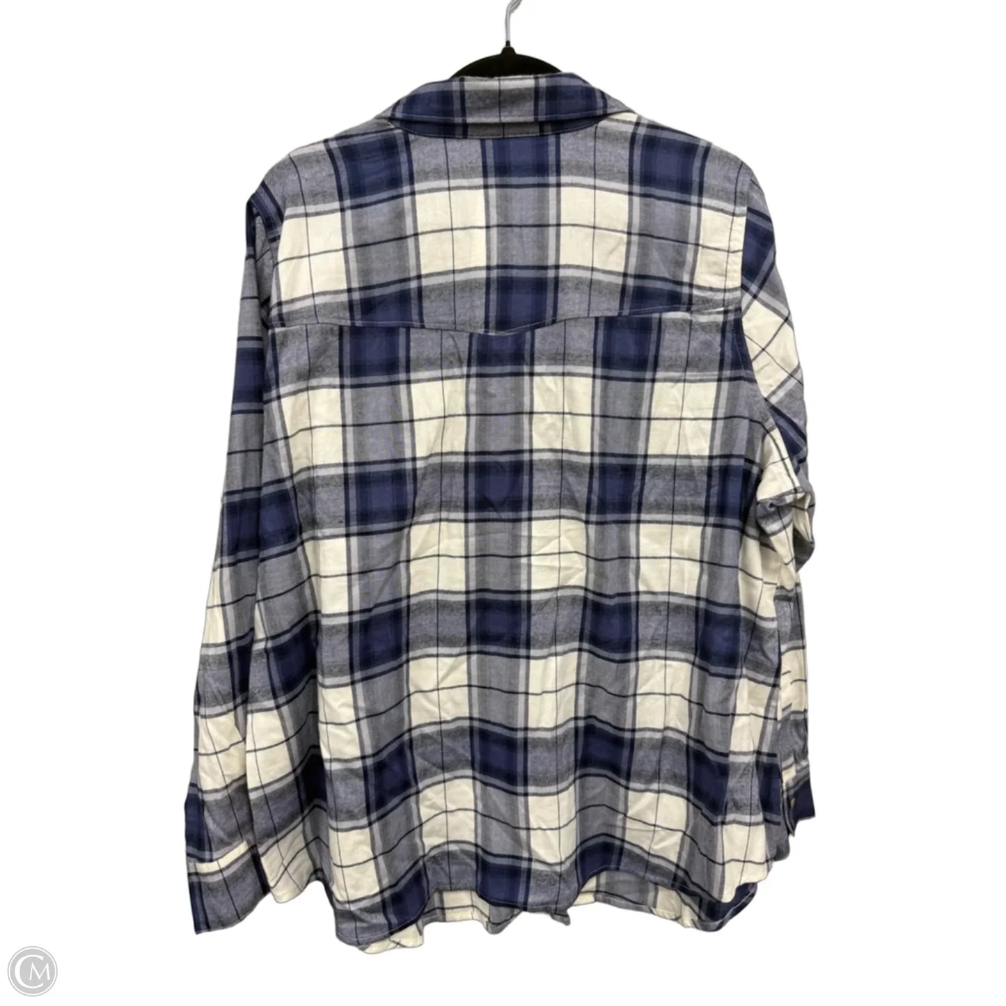 Top Long Sleeve By Lane Bryant In Blue & Cream, Size: 2x