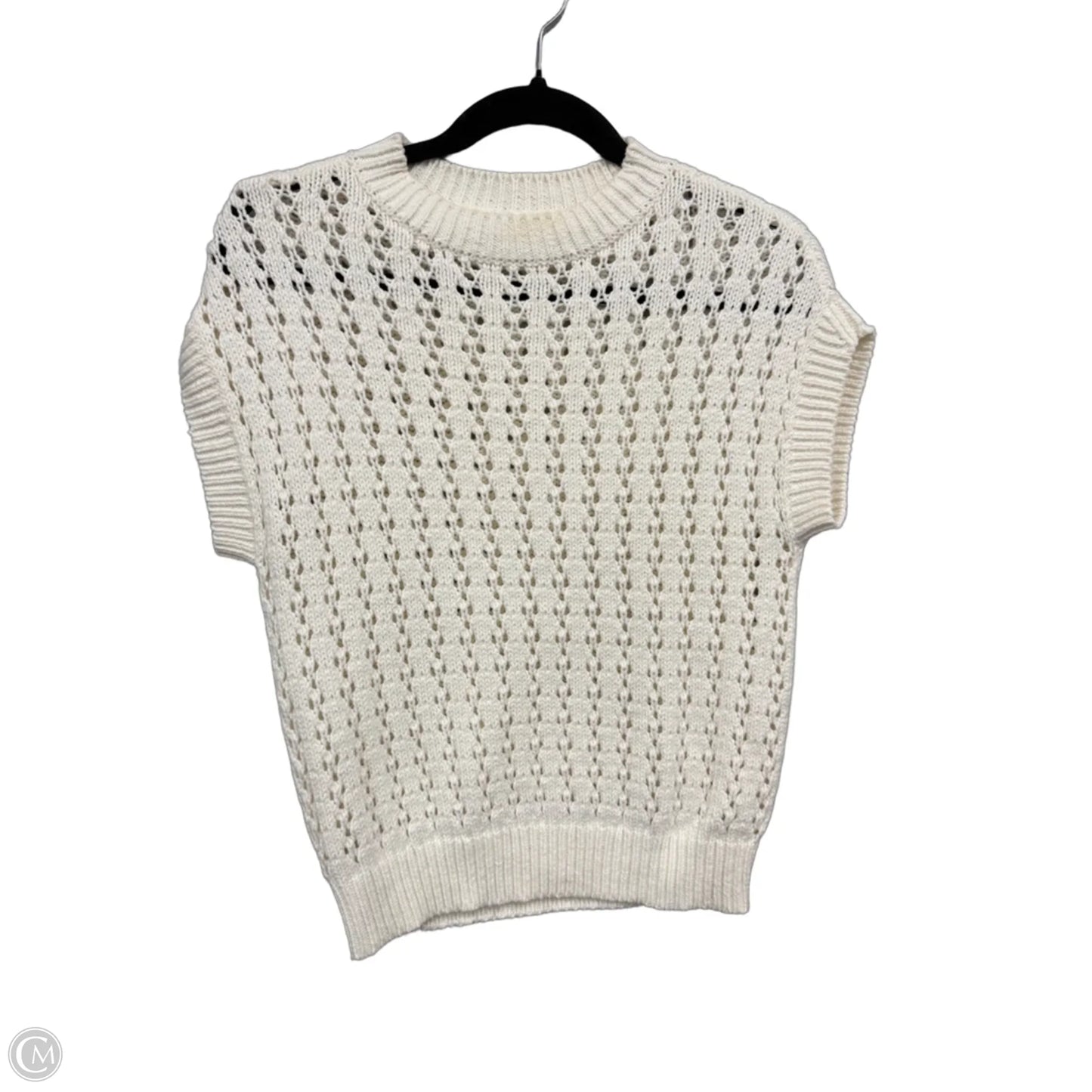 Sweater Short Sleeve By Loft In Cream, Size: Xs