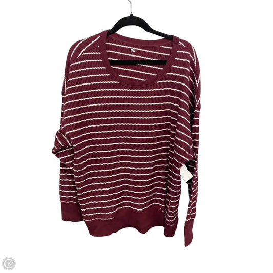 Top Long Sleeve Basic By So In Maroon, Size: L
