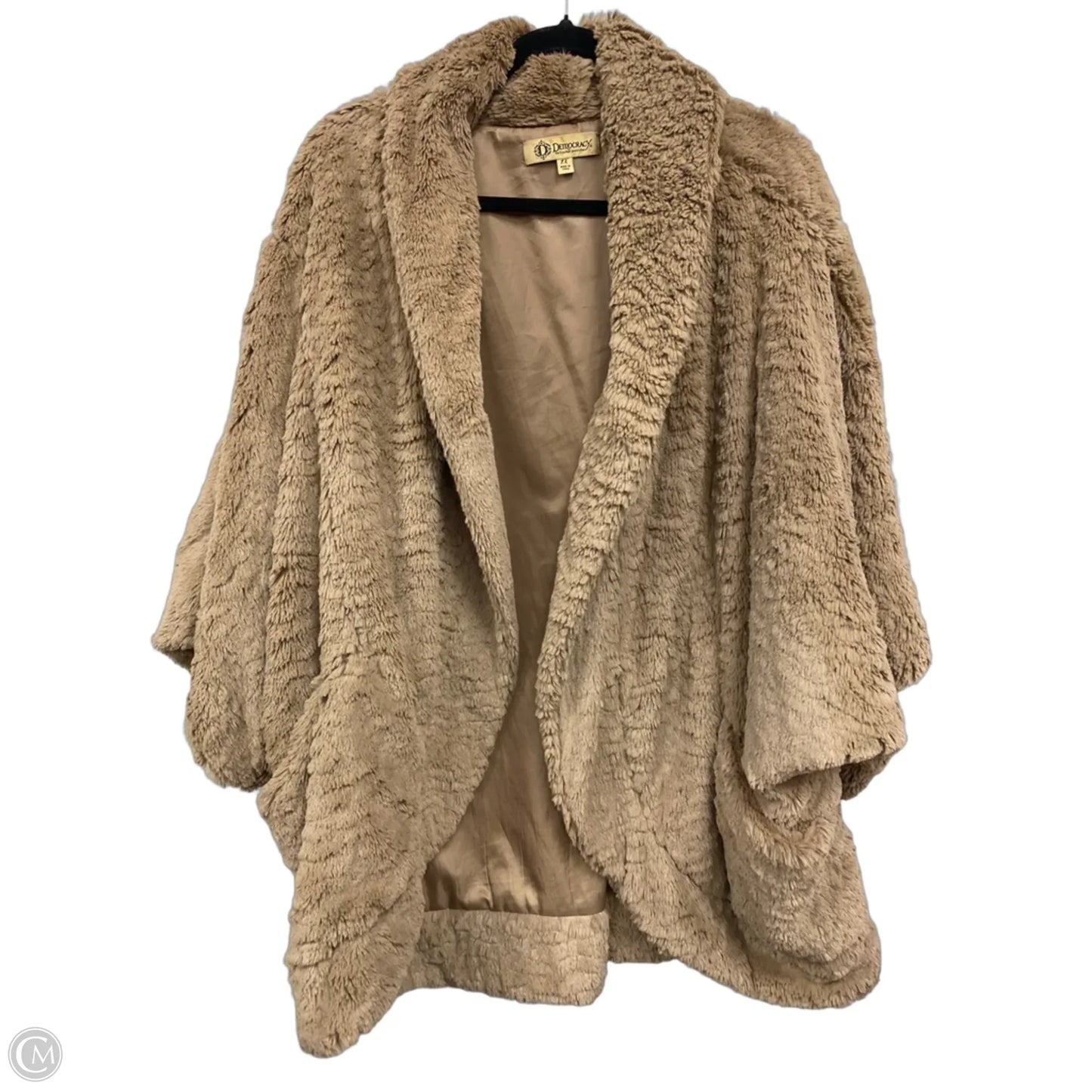 Jacket Faux Fur & Sherpa By Democracy In Tan, Size: 1x