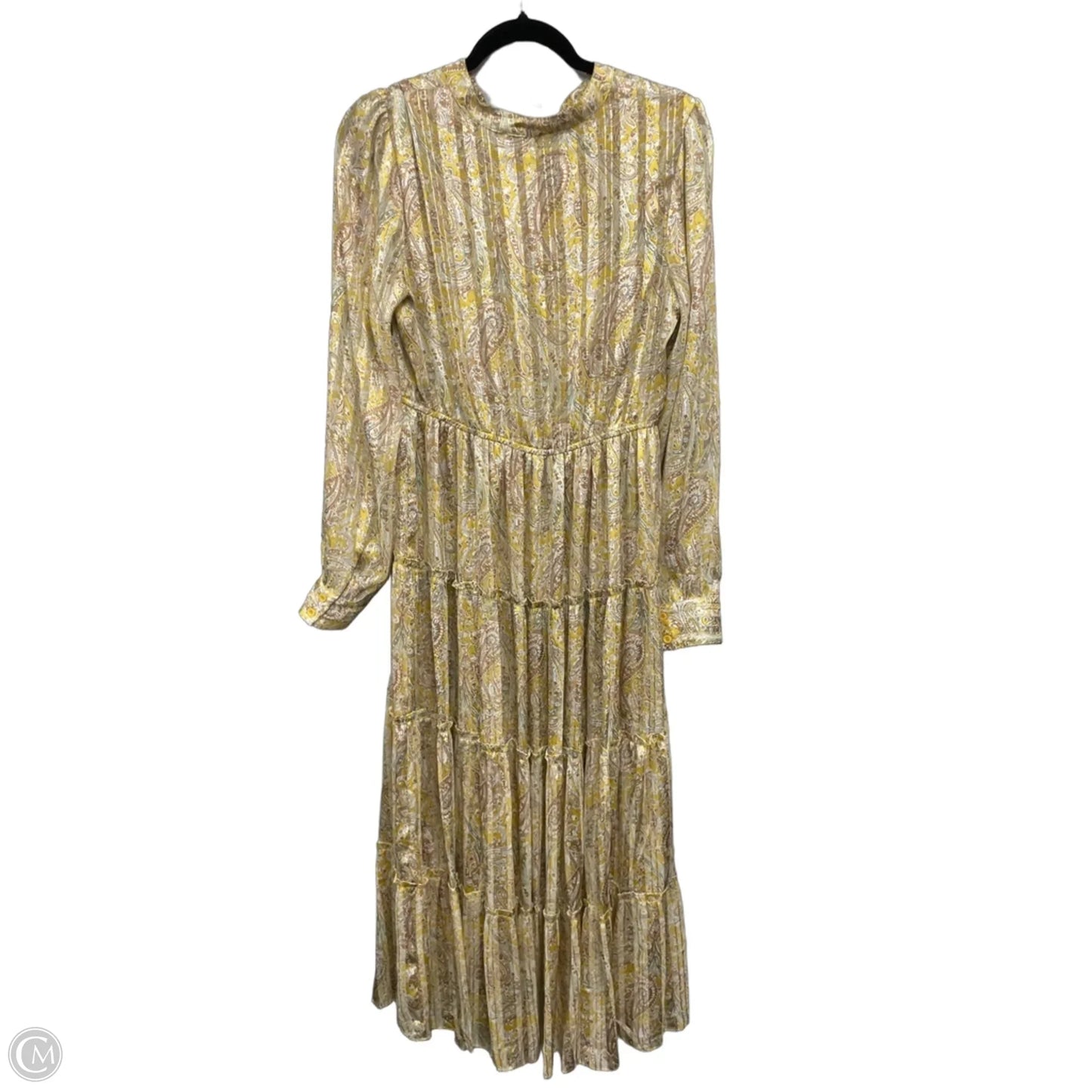 Dress Casual Maxi By Clothes Mentor In Brown & Gold, Size: S