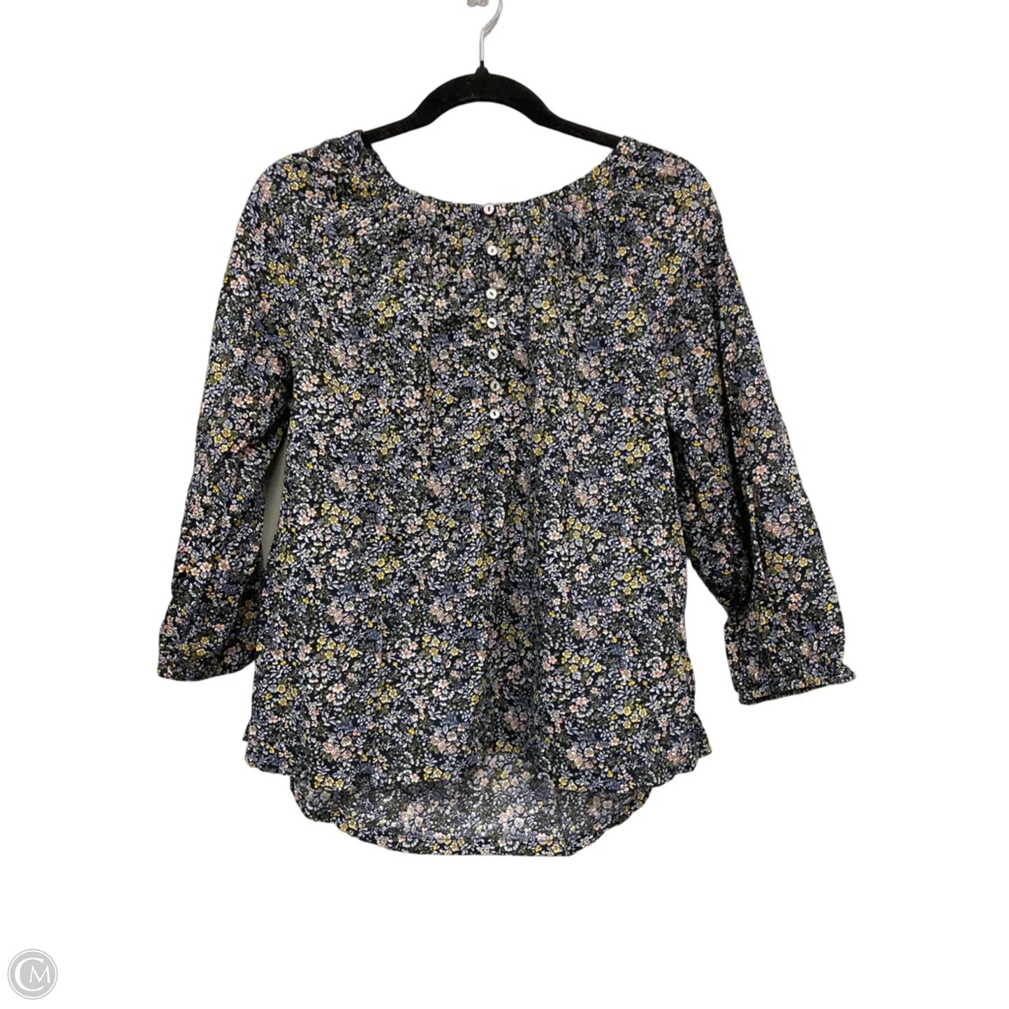 Top Long Sleeve By Loft In Blue & Pink, Size: M