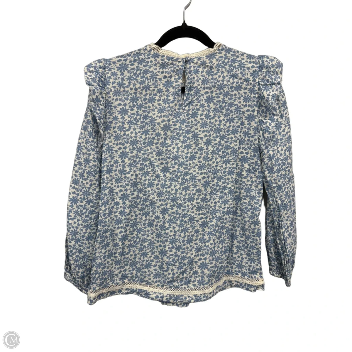 Top Long Sleeve By J. Crew In Blue & Cream, Size: Xs