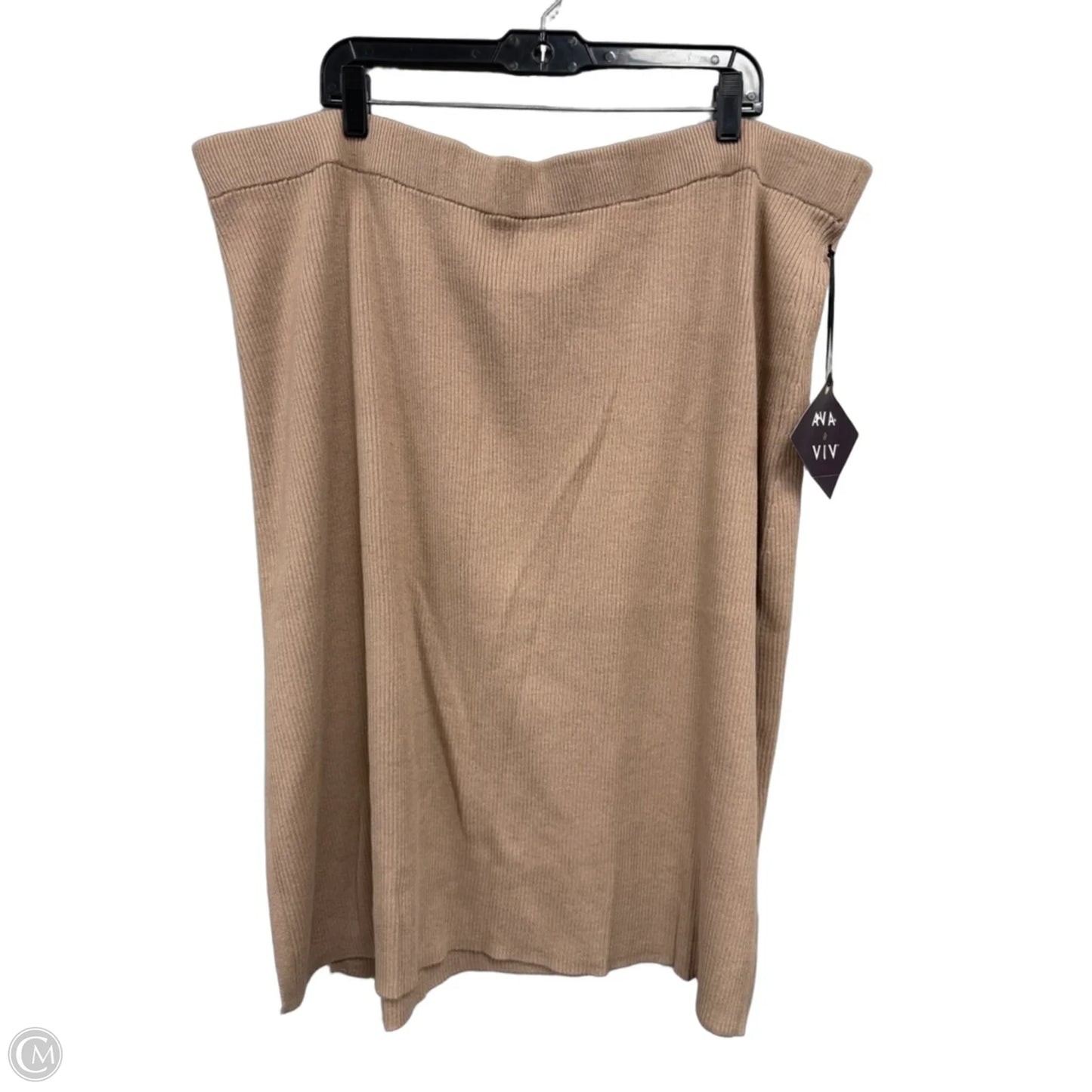 Skirt Midi By Ava & Viv In Tan, Size: 3x