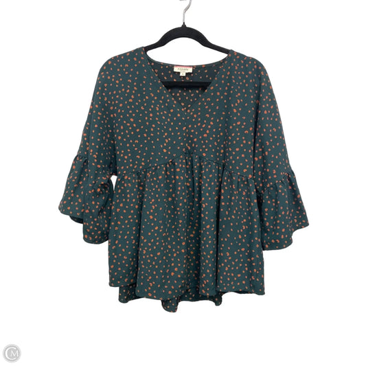 Top 3/4 Sleeve By Andree By Unit In Green & Orange, Size: S