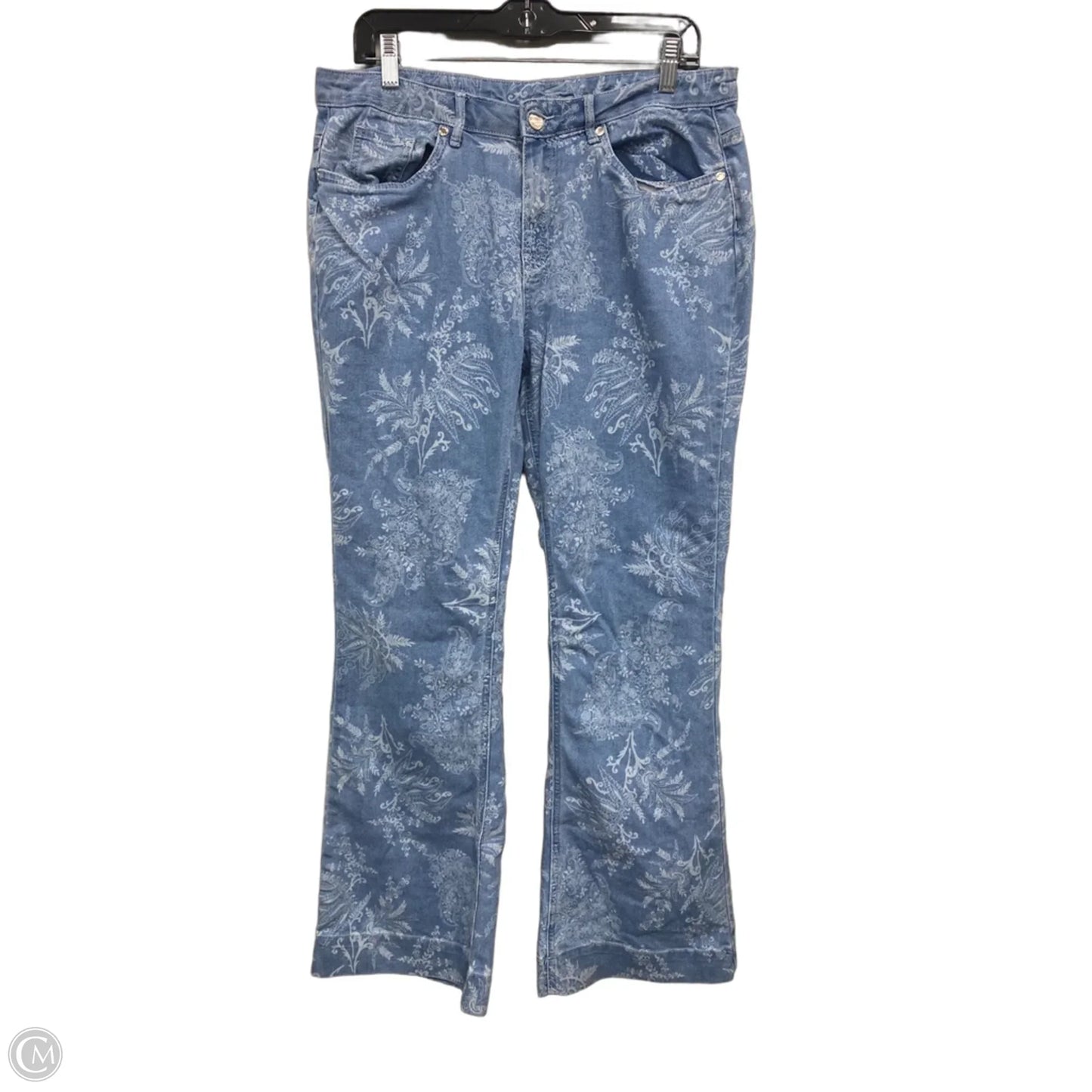 Jeans Flared By Venus In Blue & White, Size: 14