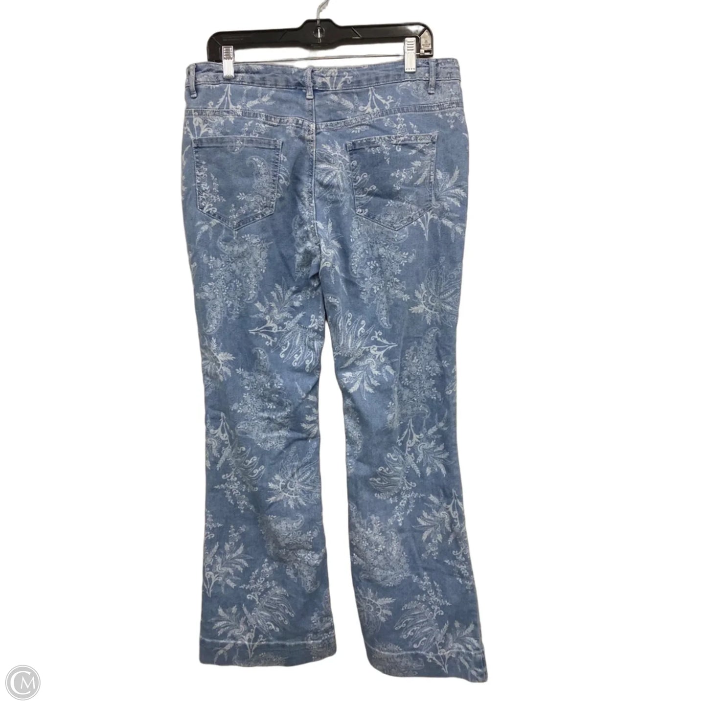 Jeans Flared By Venus In Blue & White, Size: 14