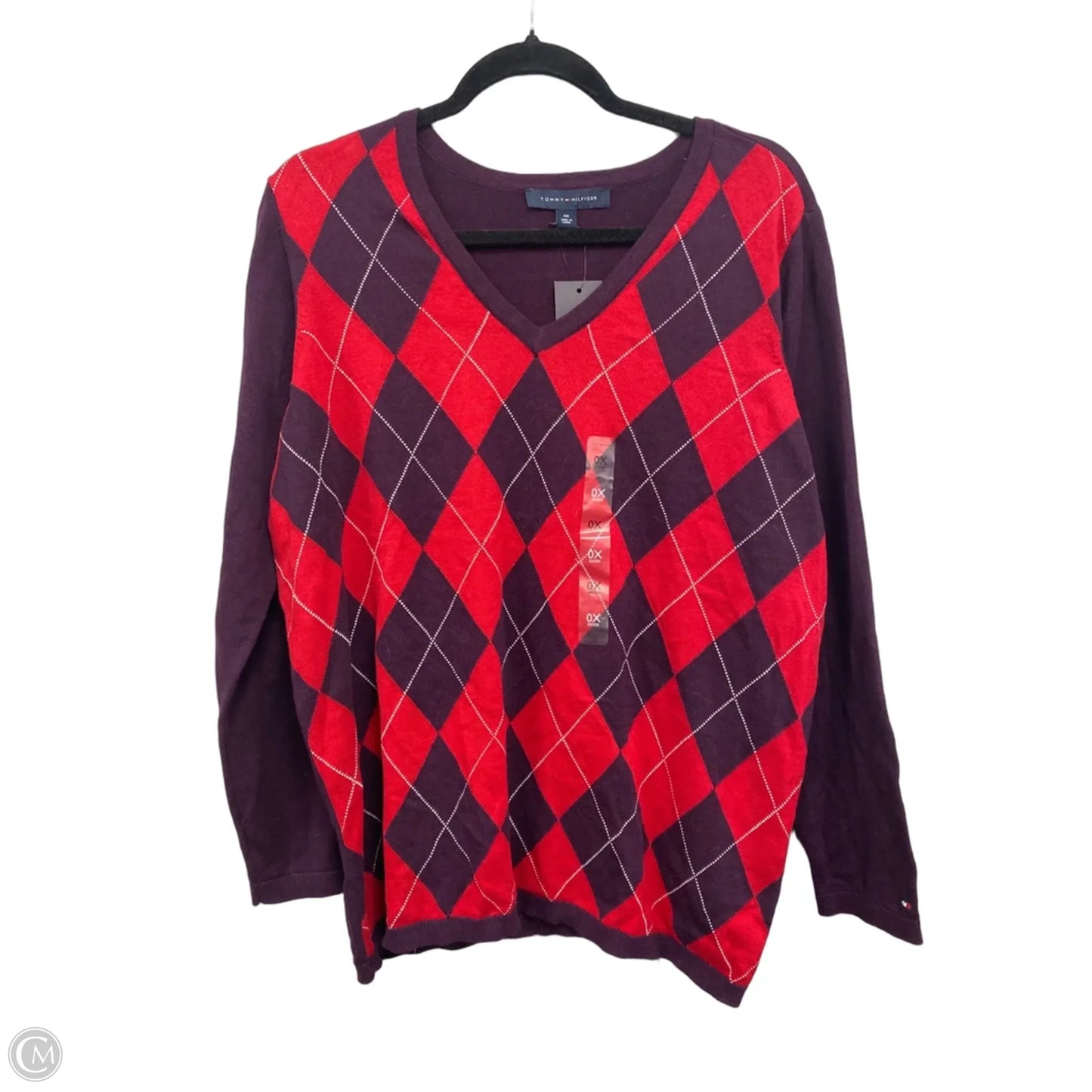 Sweater By Tommy Hilfiger In Purple & Red, Size: Xl