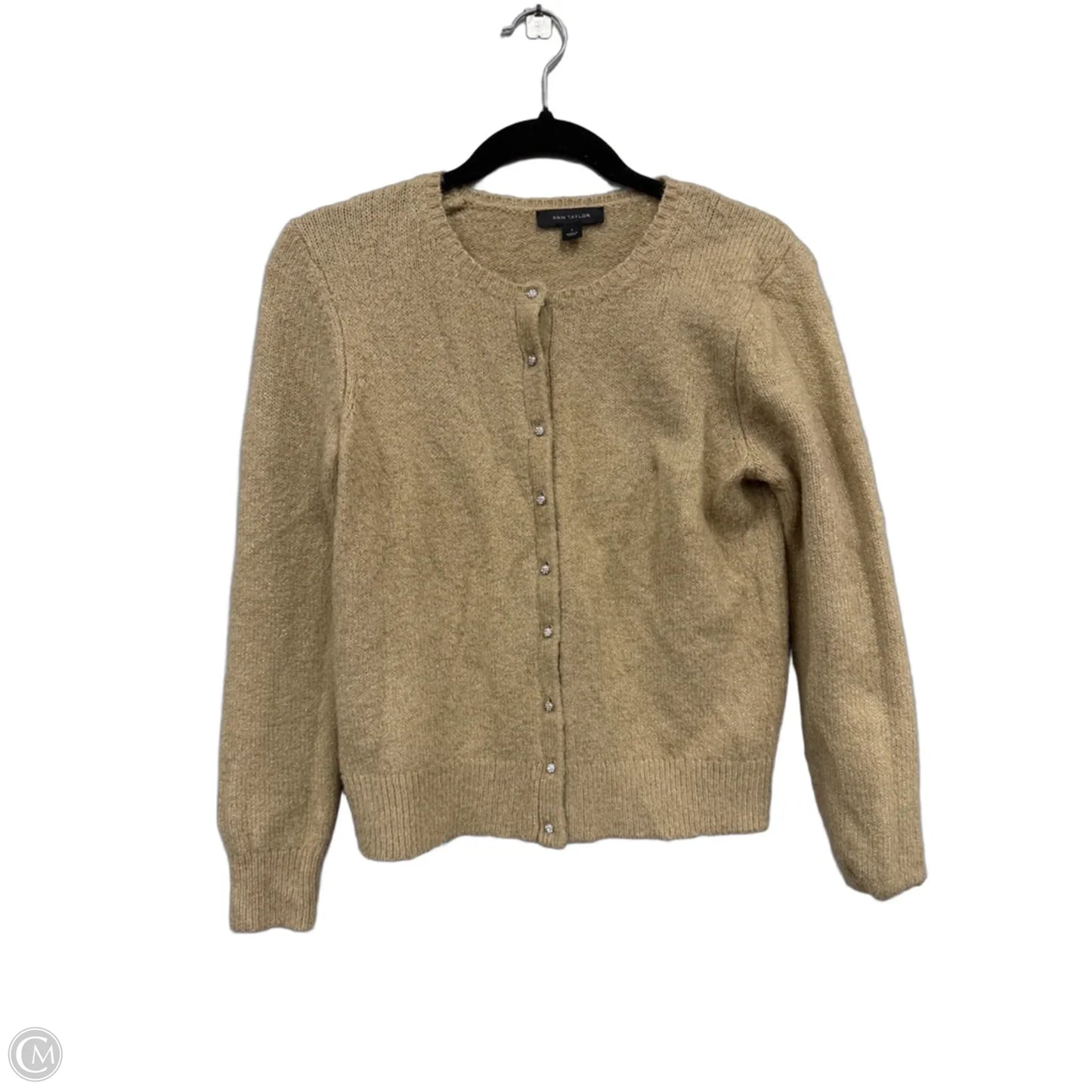 Cardigan By Ann Taylor In Gold & Tan, Size: S