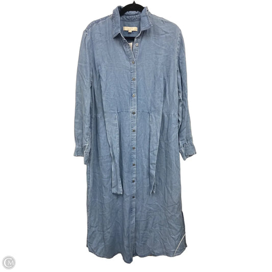 Dress Casual Midi By Loft In Blue, Size: 12