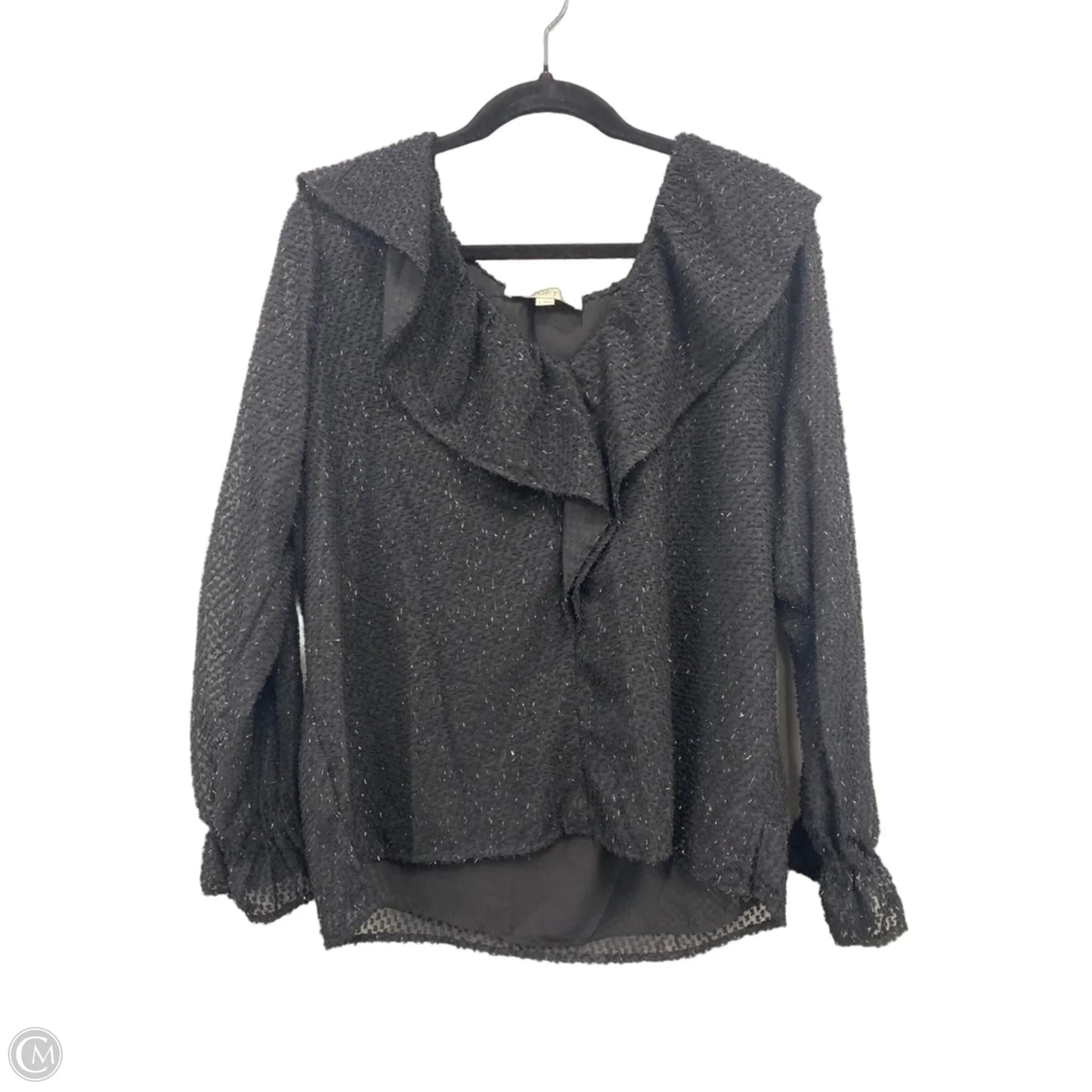 Top Long Sleeve By Loft In Black, Size: L