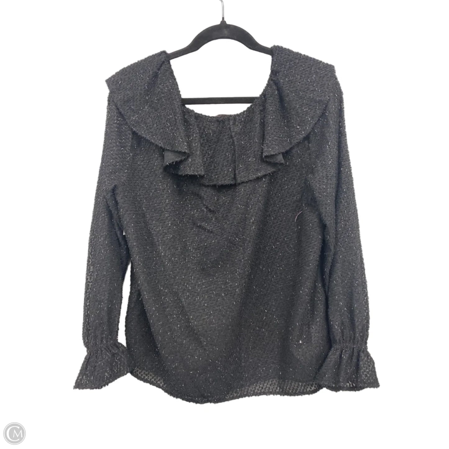 Top Long Sleeve By Loft In Black, Size: L