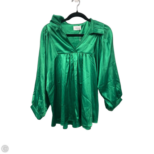 Blouse Long Sleeve By Adrienne In Green, Size: M
