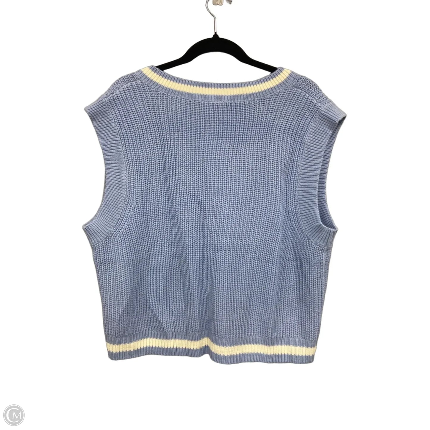 Vest Sweater By Divided In Blue & Cream, Size: L