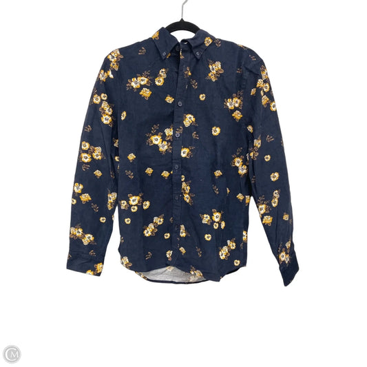 Top Long Sleeve By Express In Blue & Gold, Size: S