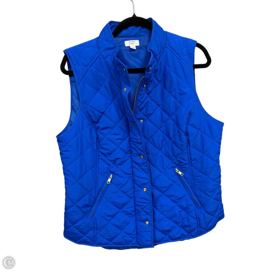 Vest Puffer & Quilted By Crown And Ivy In Blue, Size: Xl
