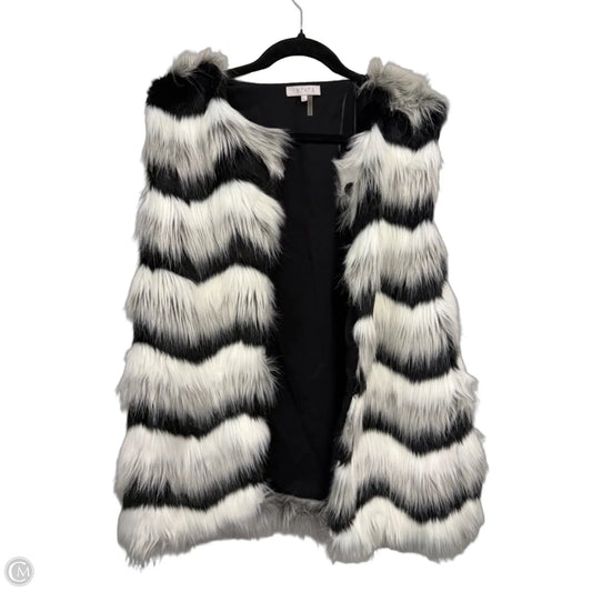 Vest Faux Fur & Sherpa By 1.state In Black & White, Size: L