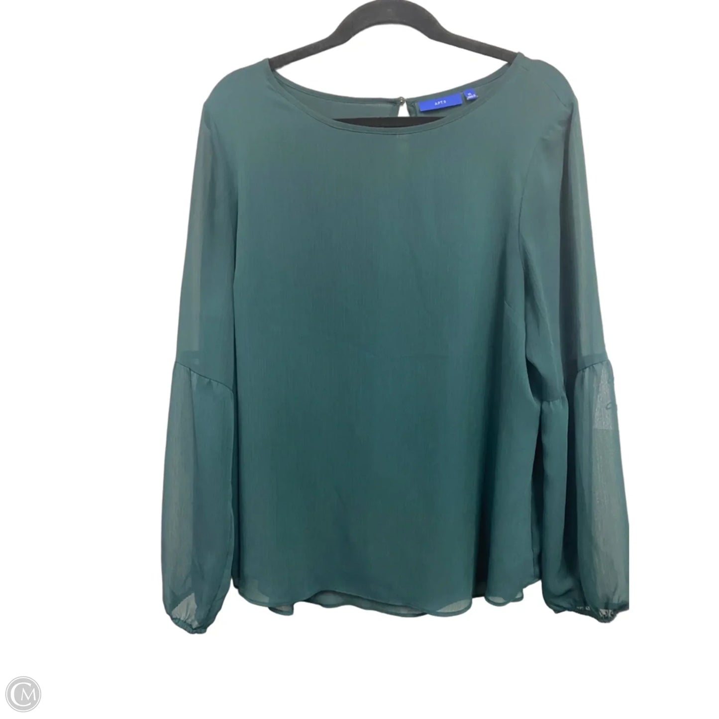 Blouse Long Sleeve By Apt 9 In Green, Size: Xl