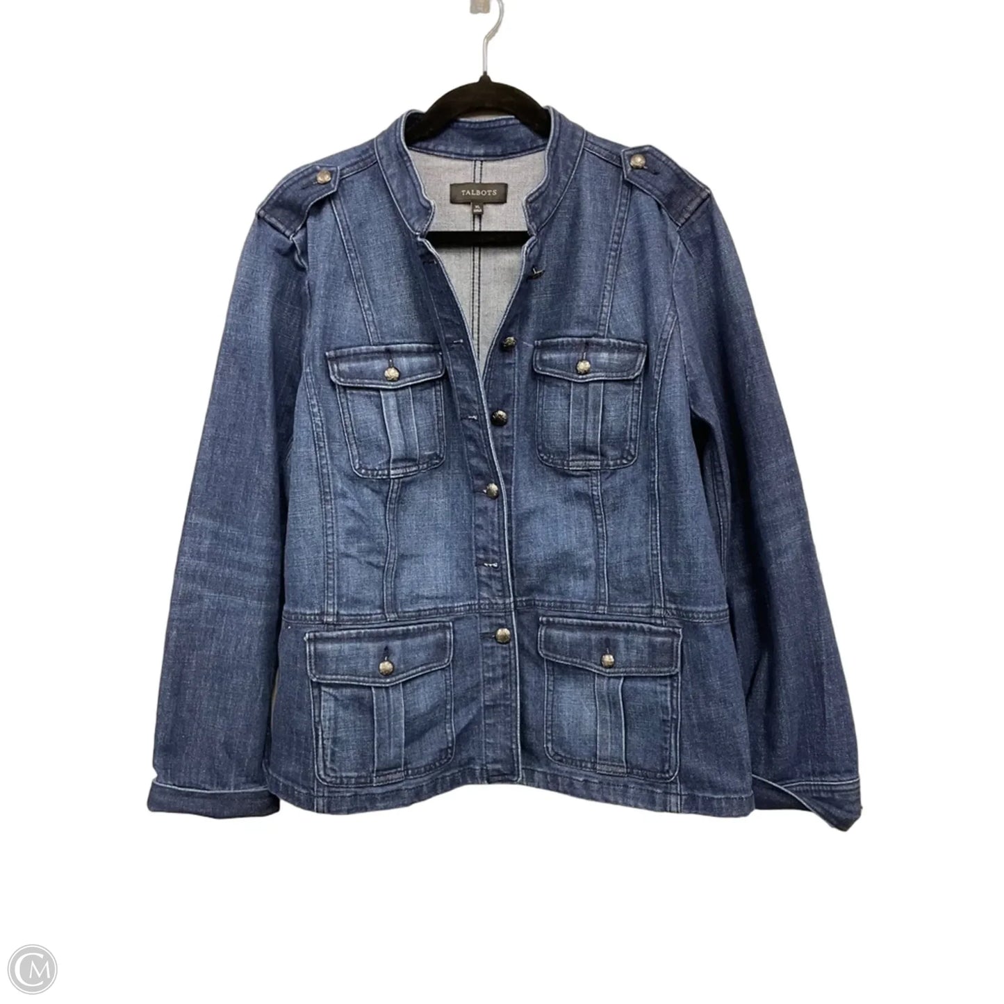 Jacket Denim By Talbots In Blue, Size: Xl