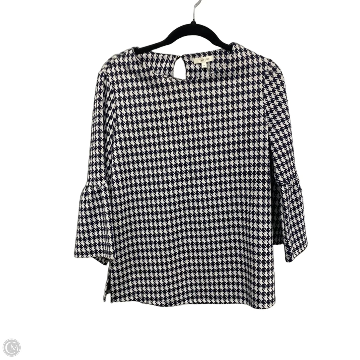 Top 3/4 Sleeve By Tyler Boe In Black & White, Size: M