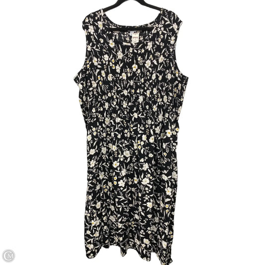 Dress Casual Midi By Croft And Barrow In Black & White, Size: 3x