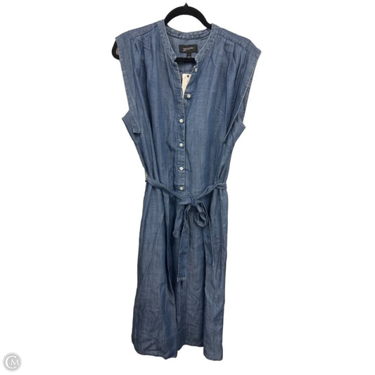 Dress Casual Midi By Banana Republic In Blue, Size: L