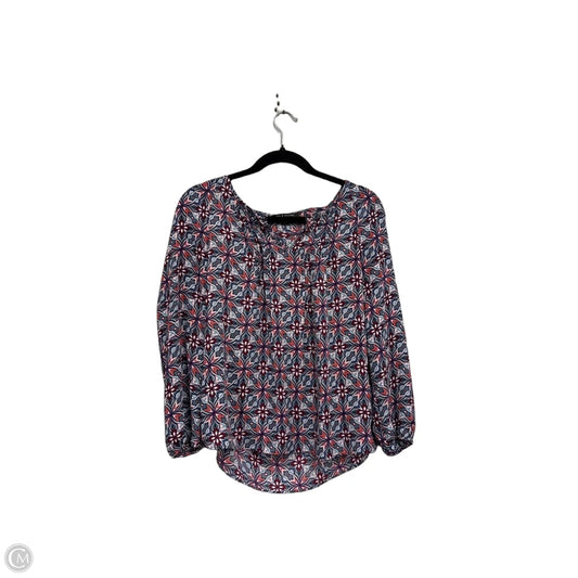 Blouse Long Sleeve By Zac And Rachel In Blue & Orange, Size: M