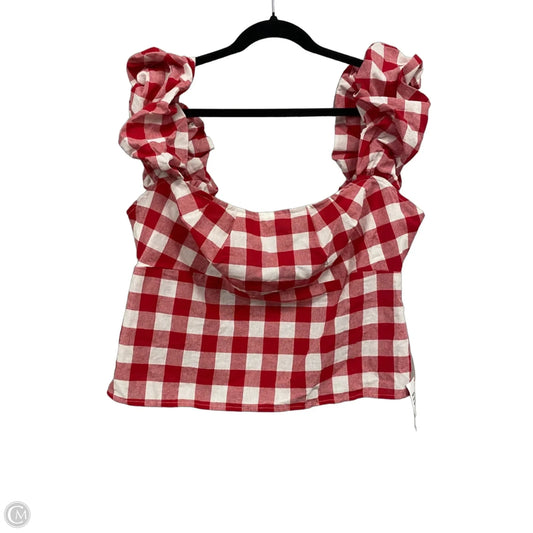Top Short Sleeve By Asos In Red & White, Size: 14