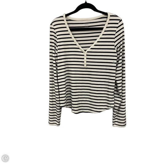 Top Long Sleeve By American Eagle In Black & Cream, Size: Xl