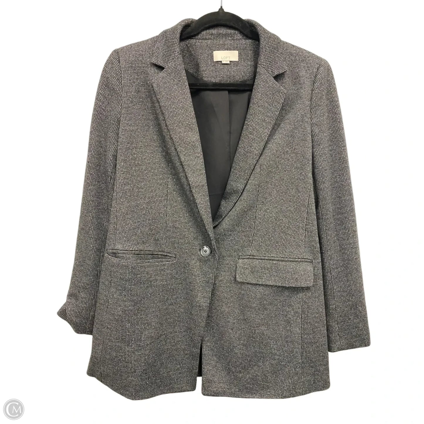 Blazer By Loft In Black & Grey, Size: 8