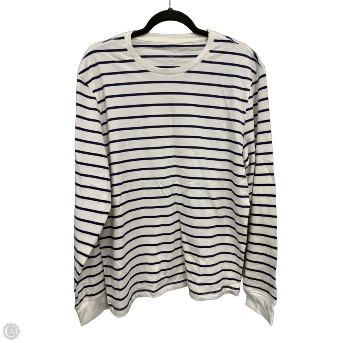 Top Long Sleeve Basic By J. Crew In Blue & Cream, Size: L