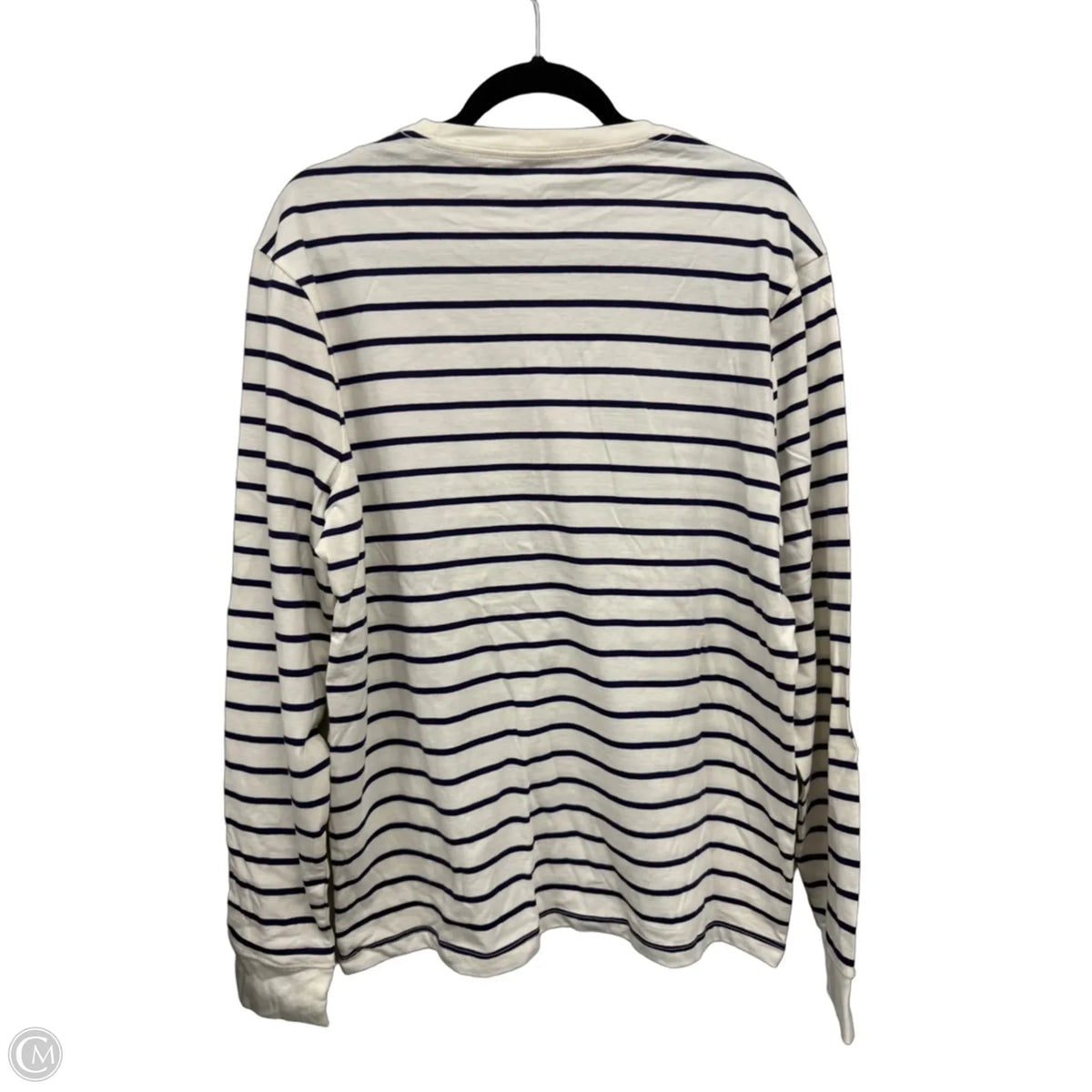 Top Long Sleeve Basic By J. Crew In Blue & Cream, Size: L