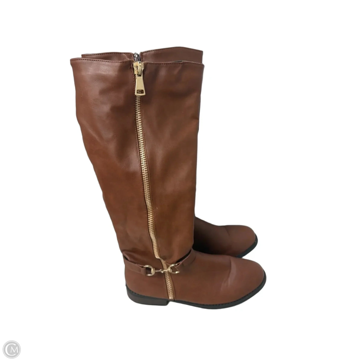 Boots Mid-calf Flats By Bamboo In Brown, Size: 10